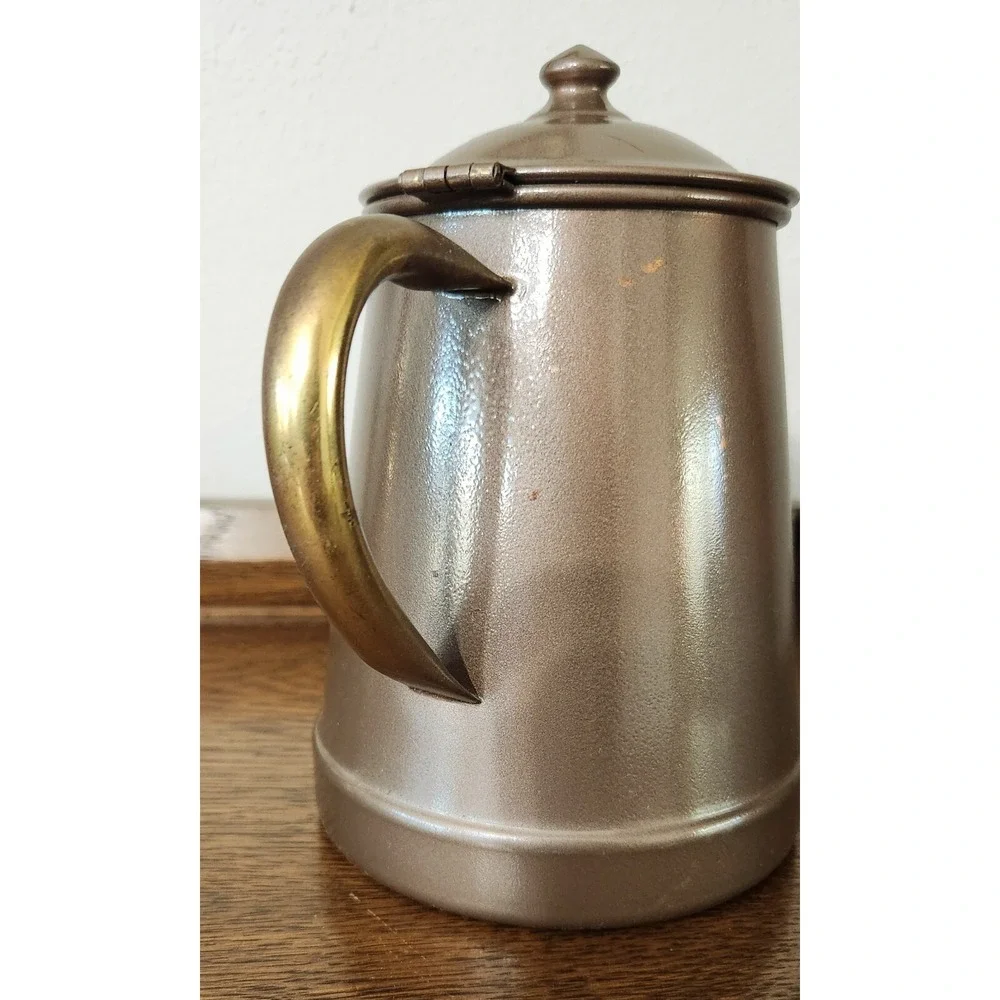 Vintage Tagus Copper Teapot Kettle R97 Hinged Lid Portugal Copperware Handle
